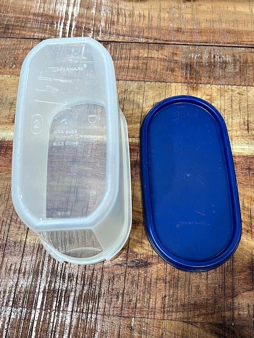 Tupperware Modular Mates Oval Container Blue & White - Picture 3 of 6